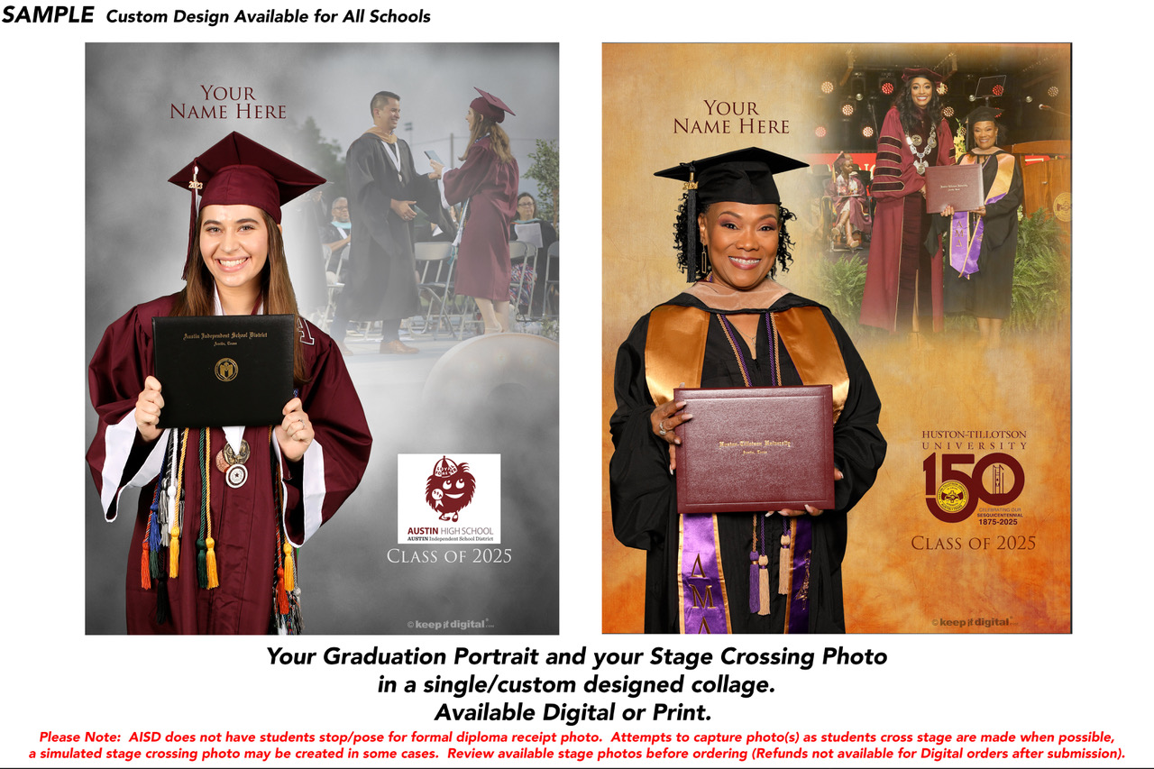 Combined_2Pose_B (PRINT) Combined Portrait/Stage Photo - Custom School Themed Design