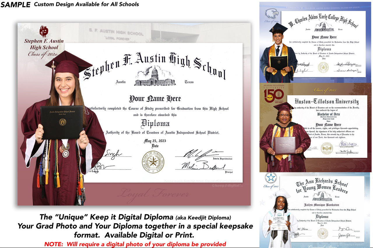 KeedjitDiploma (Print) - Keep it Digital Diploma Photo with Portrait (School Themed Design)